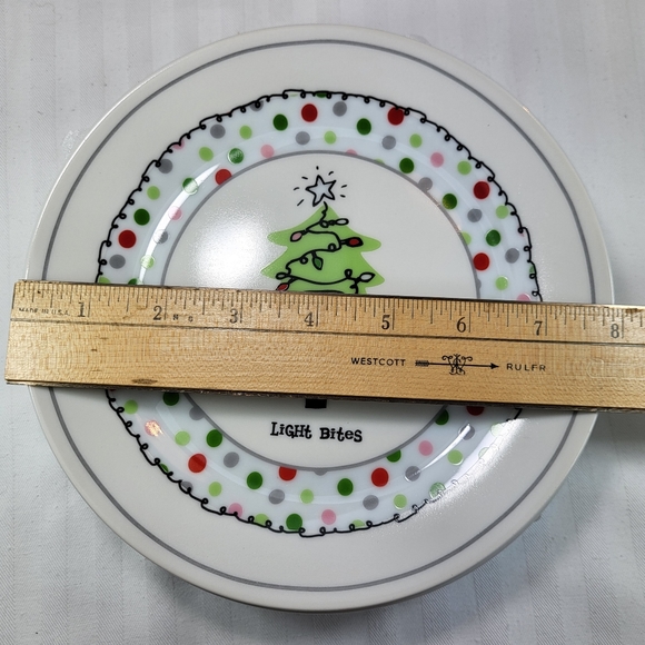 C R Gibson Light Bites PLATES Porcelain Dessert Set of 4 Boxed Appetizer Snack - Picture 6 of 12